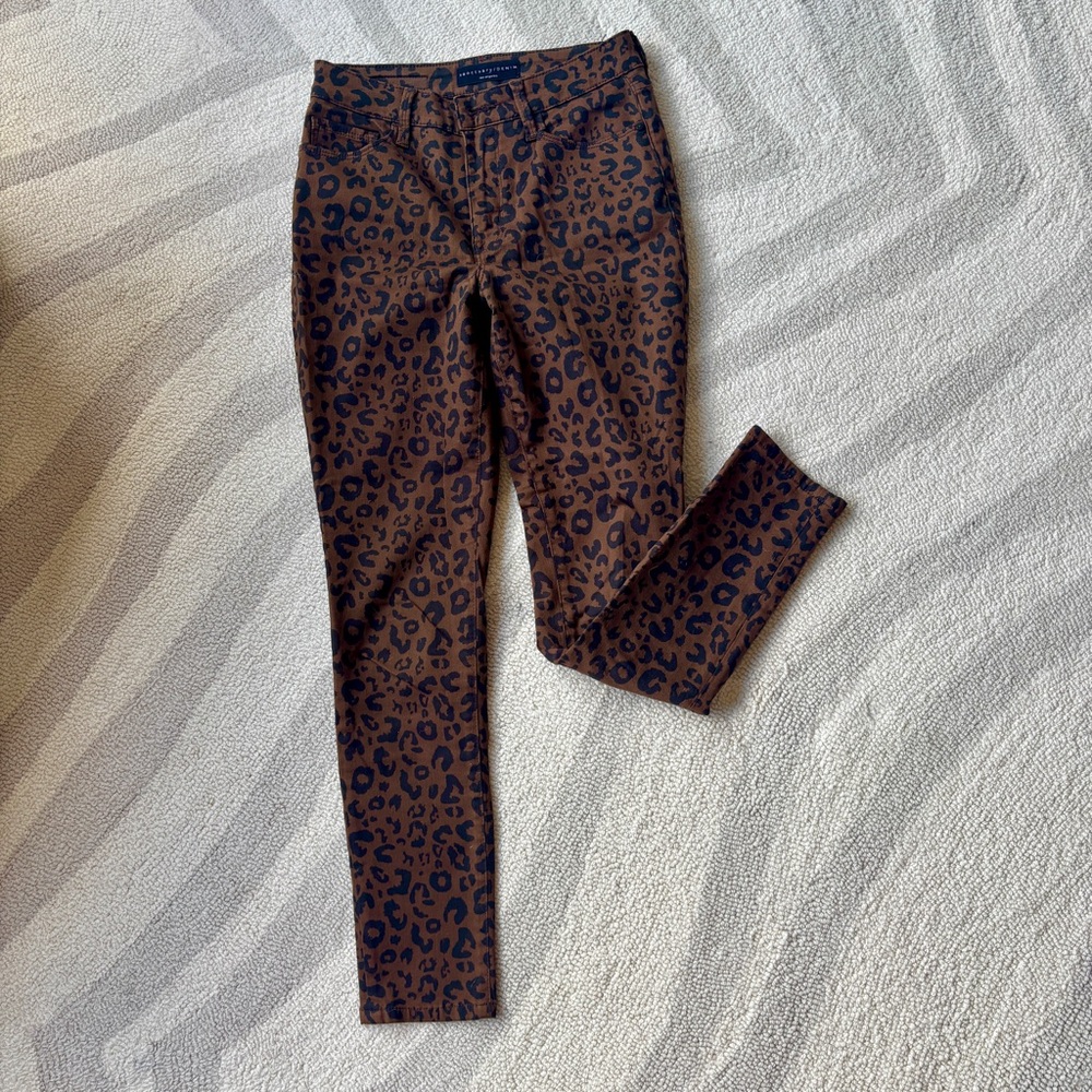 Leopard Print Skinny Pants - Brown & Black